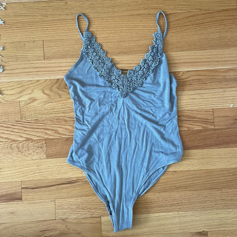 Fee People blue/grey spaghetti strap one piece